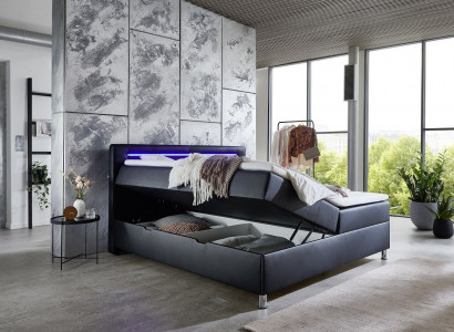 Box spring bed double bed upholstered furniture artificial leather designer double luxury design